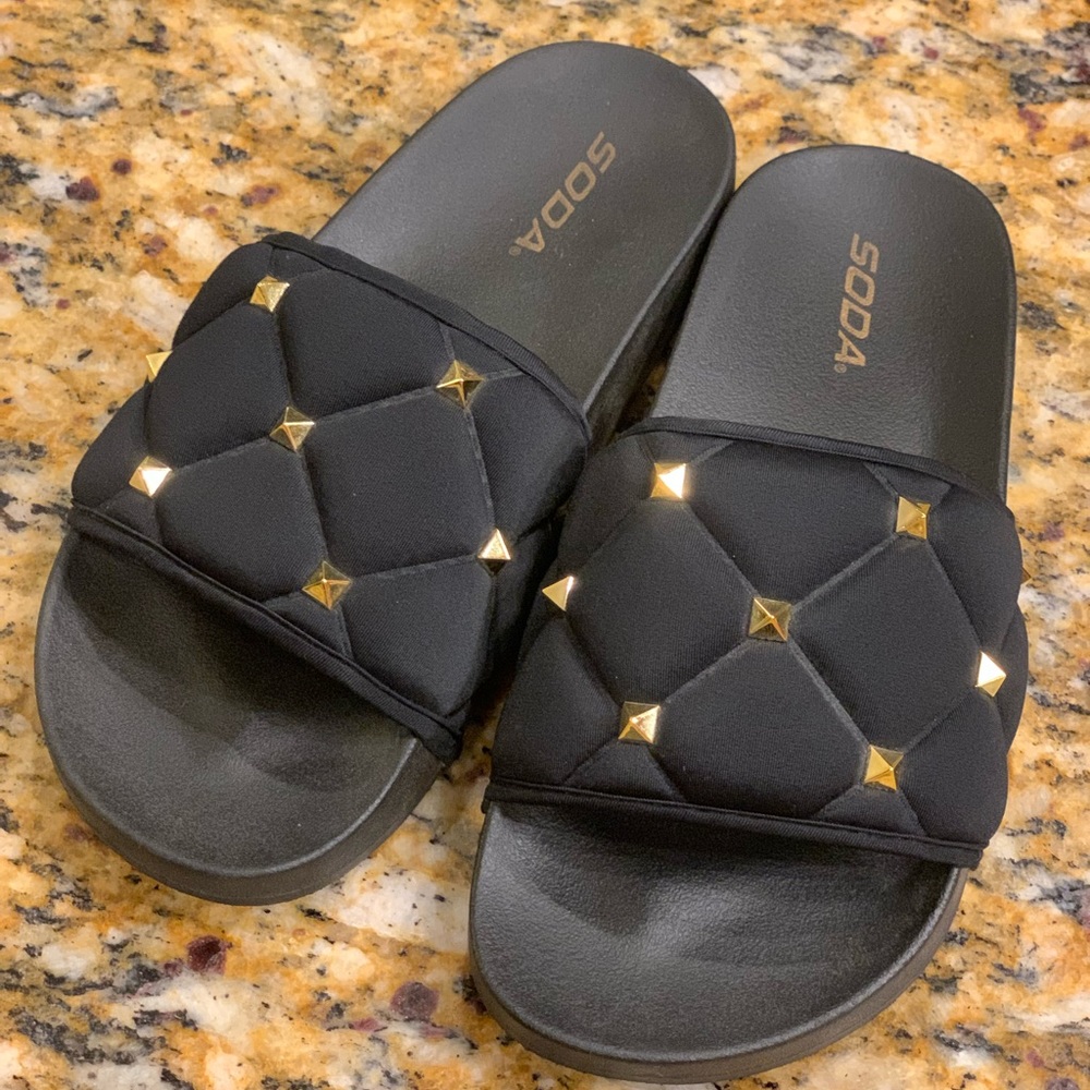 Brand New (never worn) SODA Black Slip Ons